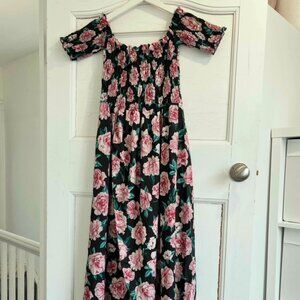 Boohoo maxi off the shoulder holiday dress